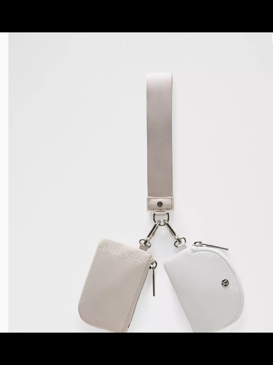 Lululemon Athletica Strap Wallet Duo In Light Gray And White